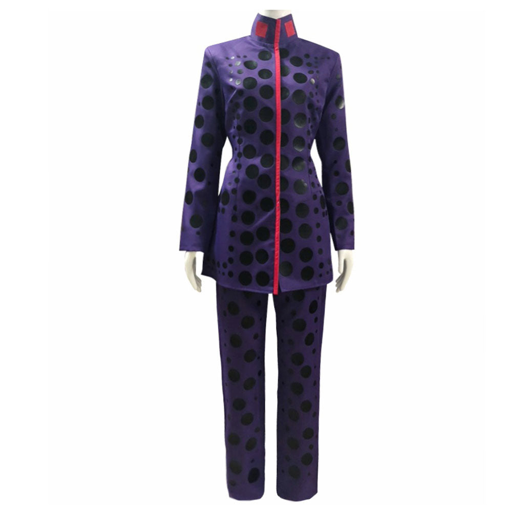 Jojo'S Bizarre Adventure: Stardust Crusaders Kakyoin Noriaki Purple Leopard Print Cosplay Costume