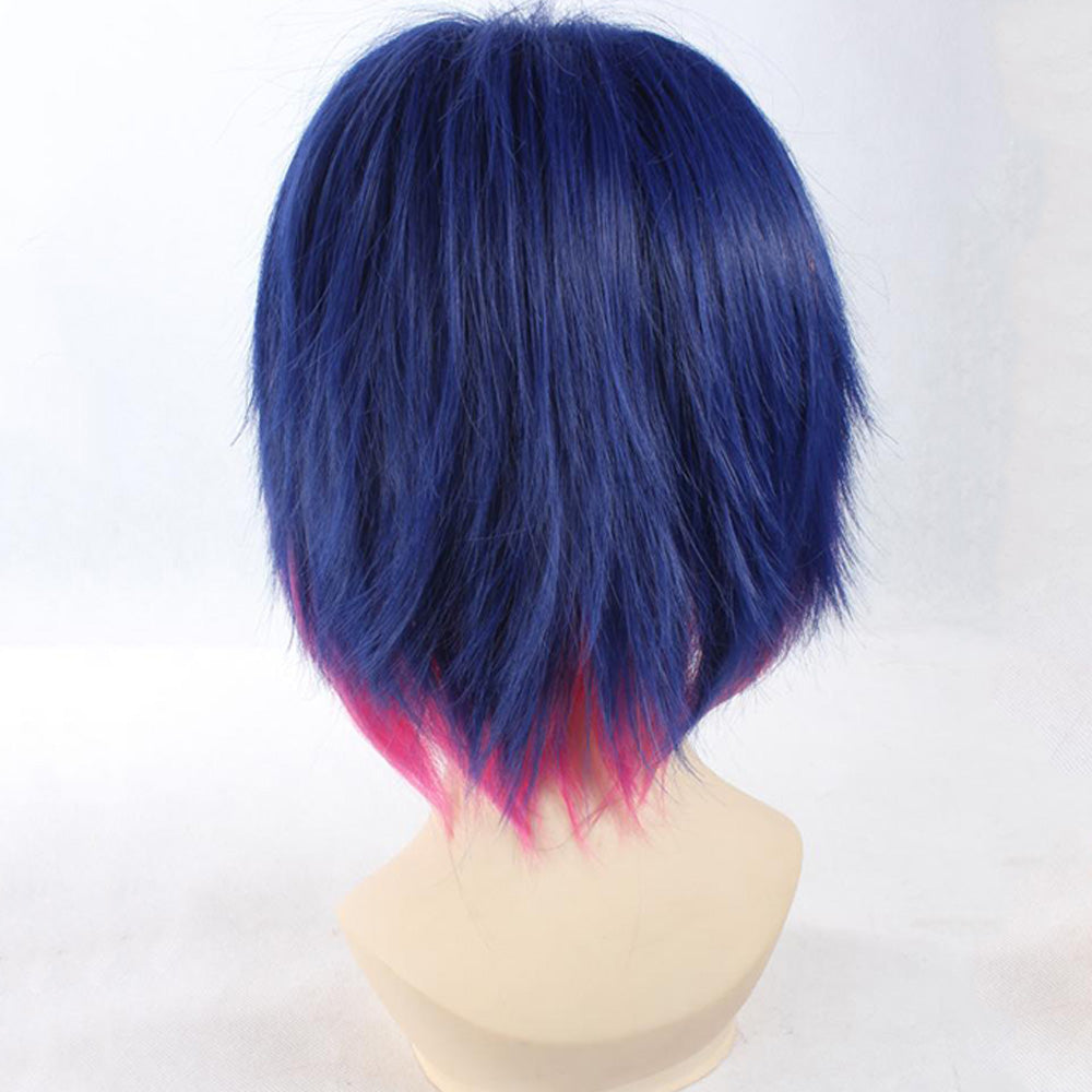 Panty And Stocking With Garterbelt Stocking Blue Pink Short Cosplay Wig