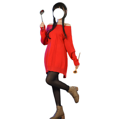 SPY X FAMILY Yor Forger Famliy Red Sweater Cosplay Costume