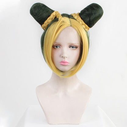 JoJo's Bizarre Adventure Jolyne Cujoh Peluca de cosplay verde dorado