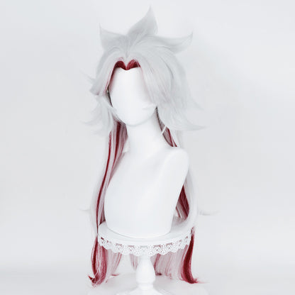 Arataki Itto from Genshin Impact Silver White Red Cosplay Wig