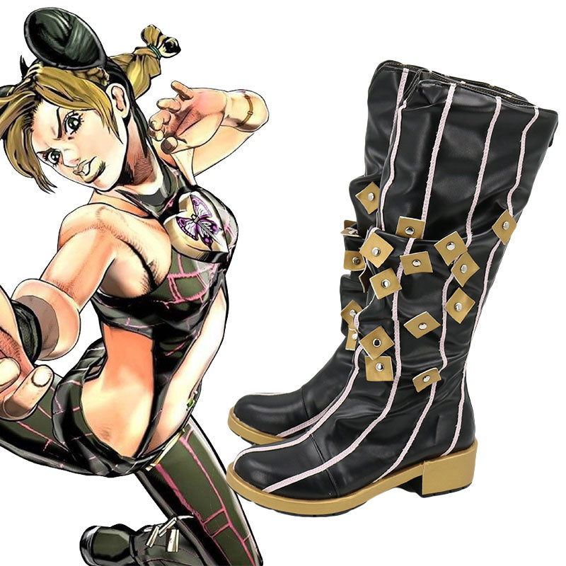 Jojo'S Bizarre Adventure: Stone Ocean Cujoh Jolyne Zapatos negros Botas de cosplay