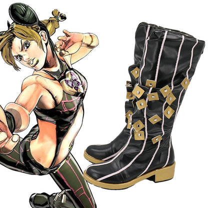 Jojo'S Bizarre Adventure: Stone Ocean Cujoh Jolyne Zapatos negros Botas de cosplay