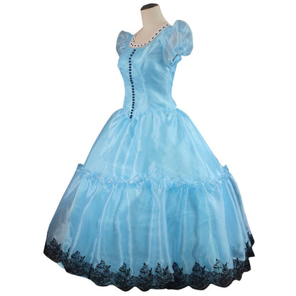 Alice in Wonderland Alice's Adventures in Wonderland: Annotated Alice Kingsleigh Dress Cosplay Costume