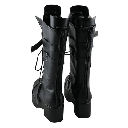 Frontline K11 para niña, zapatos negros con pistola y bala, botas de Cosplay