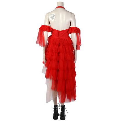 DC The Suicide Squad 2 Harley Quinn 2021 Movie Red Dress Halloween Cosplay Costume