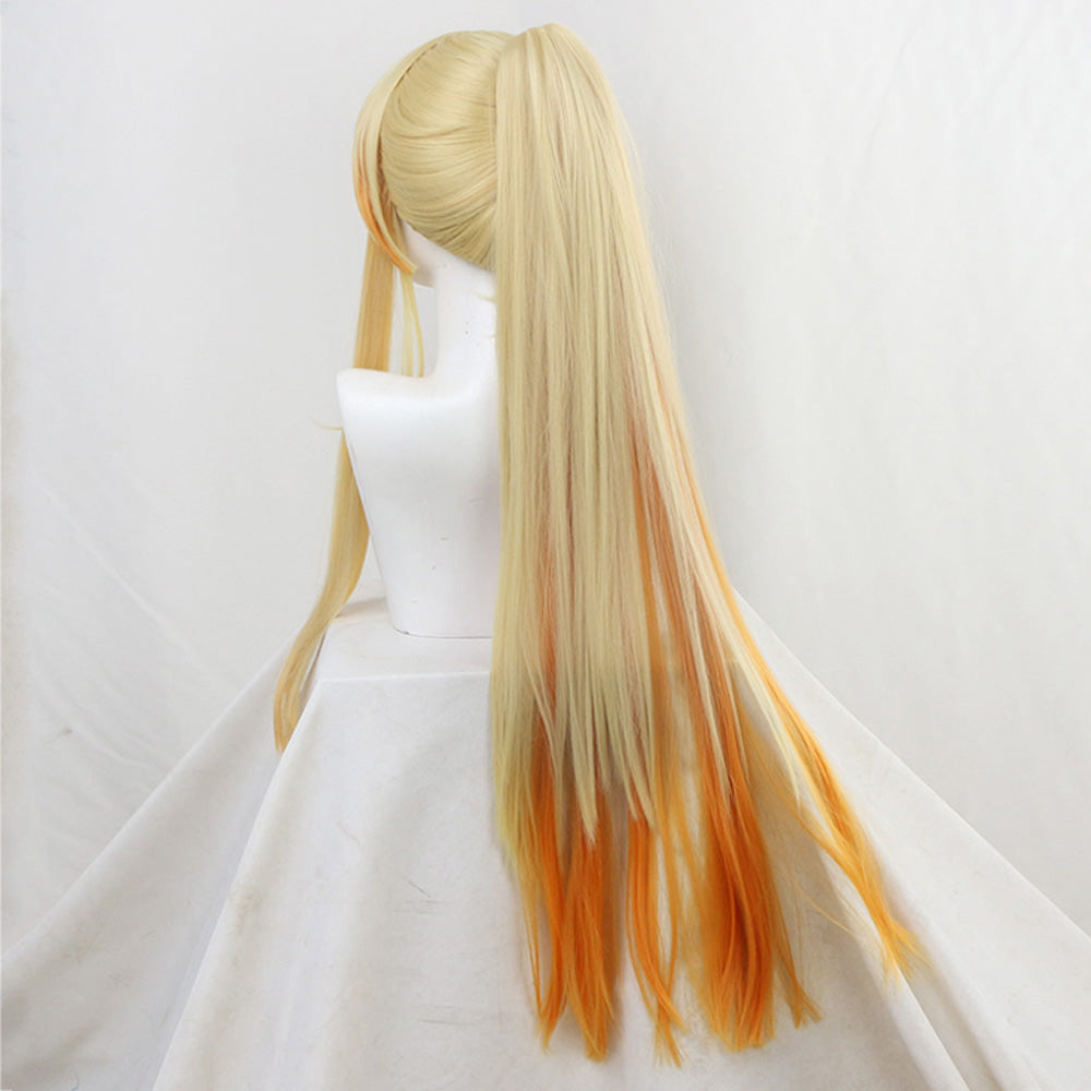 Demon Slayer: Kimetsu No Yaiba Zenitsu Agatsuma Female Gold Long Cosplay Wig