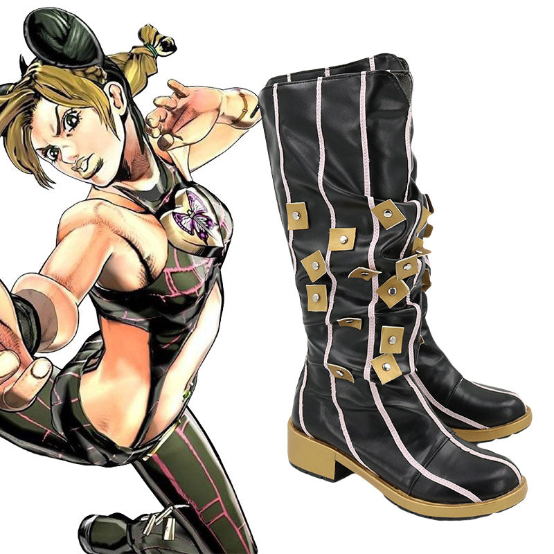 Jojo'S Bizarre Adventure: Stone Ocean Cujoh Jolyne Zapatos negros Botas de cosplay