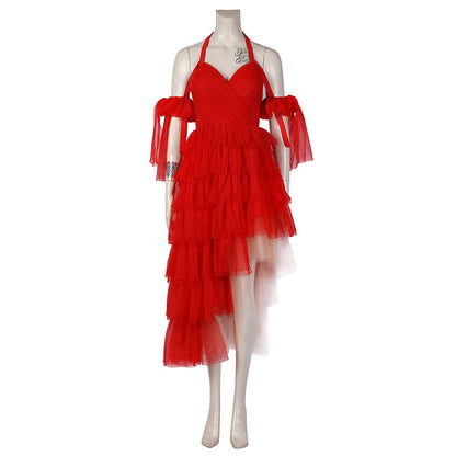 DC The Suicide Squad 2 Harley Quinn 2021 Movie Red Dress Halloween Cosplay Costume
