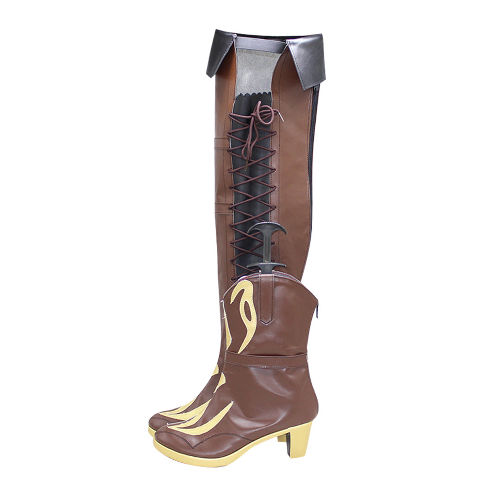 Fate Grand Order FGO Saber Miyamoto Musashi Brown Shoes Cosplay