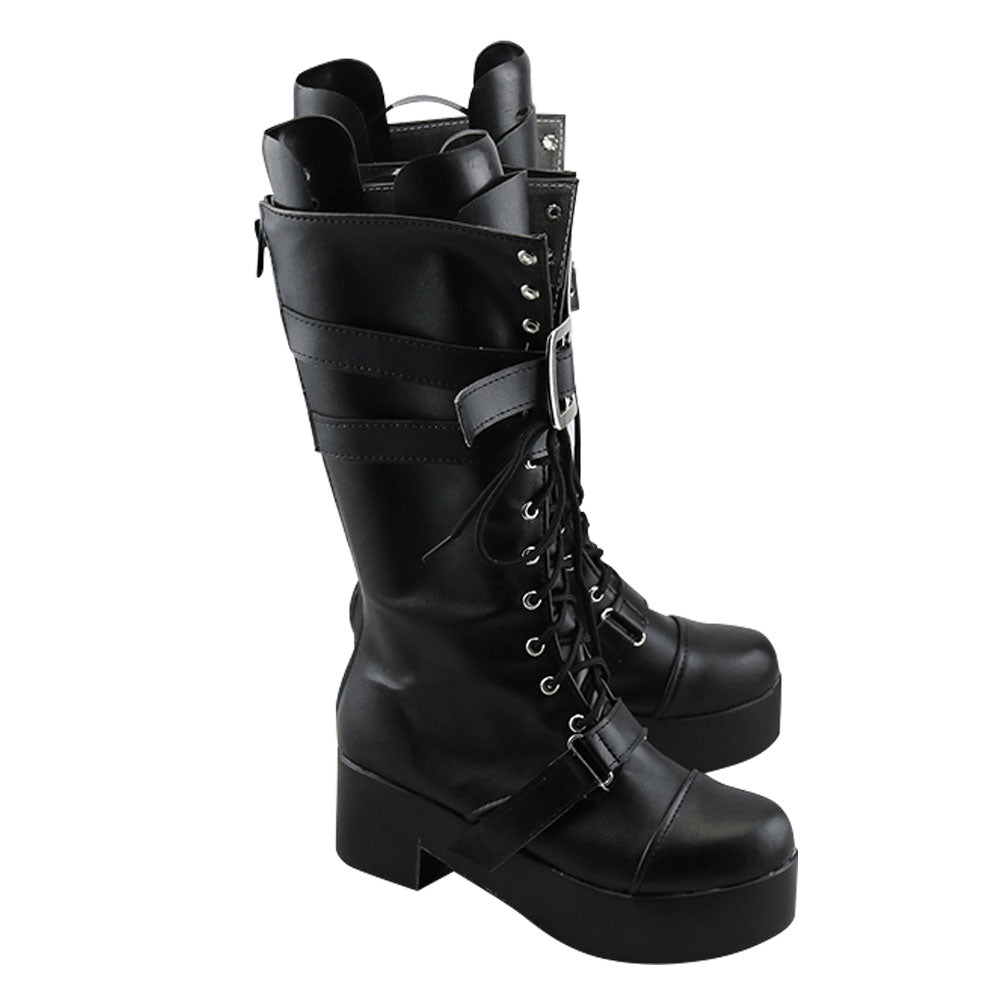 Frontline K11 para niña, zapatos negros con pistola y bala, botas de Cosplay