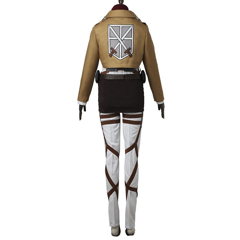 Attacco a Titano Shingeki no Kyojin Mikasa Akkaman Mikasa Ackerman 104th Cadet Corps Costume Cosplay - Senza stivali