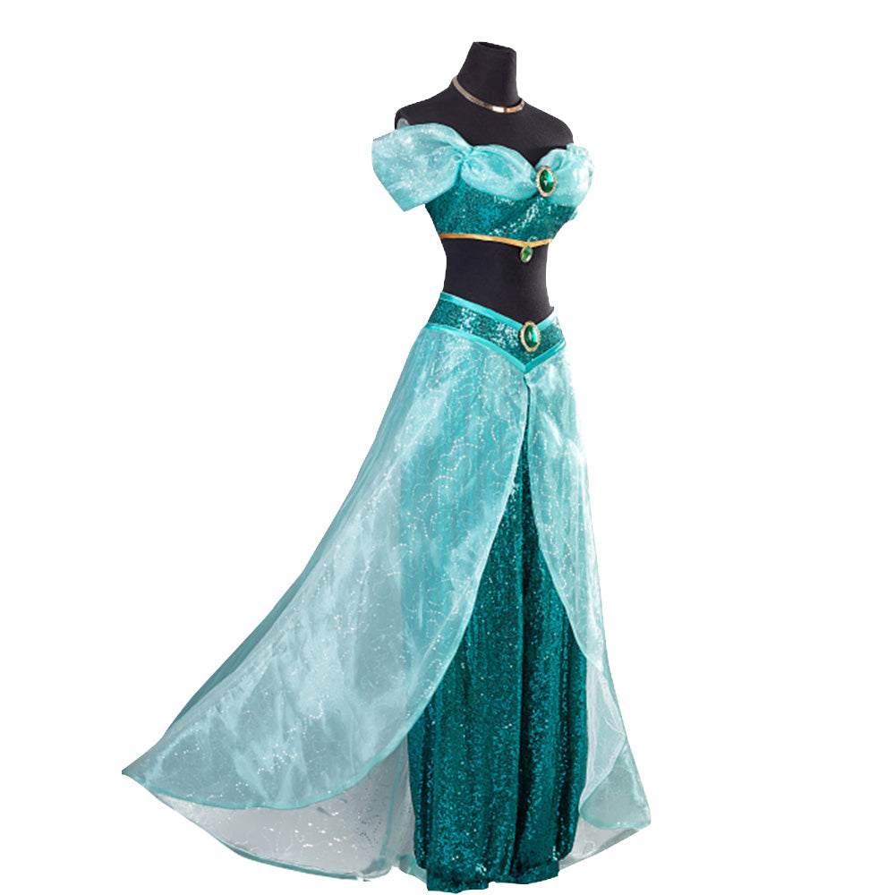 Disney Aladdin Princess Jasmine Dress Cosplay Costume - Nouvelle édition