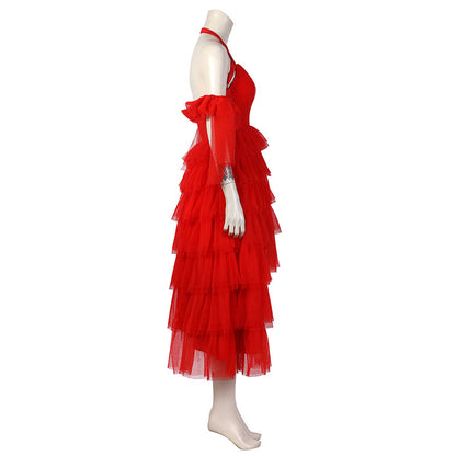 DC The Suicide Squad 2 Harley Quinn 2021 Movie Red Dress Halloween Cosplay Costume