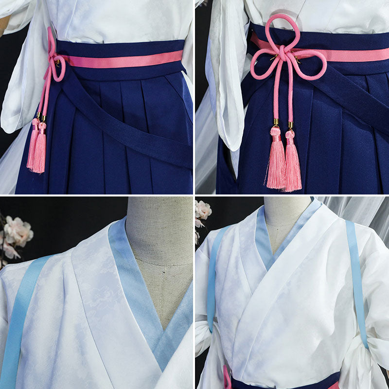 Genshin Impact Kamisato Ayaka Tsubaki en traje de cosplay de kimono de nieve descongelada