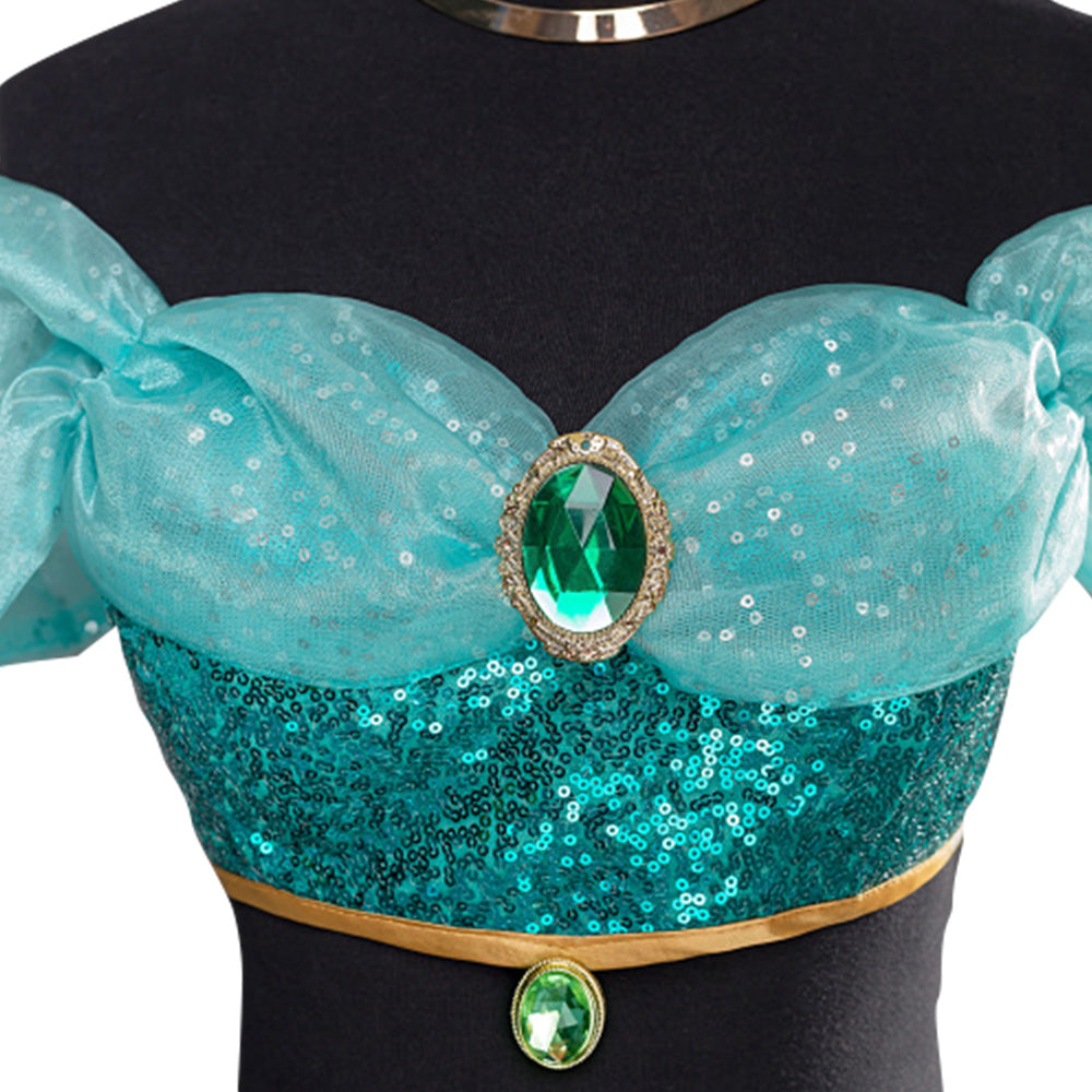 Disney Aladdin Princess Jasmine Dress Cosplay Costume - New Edition