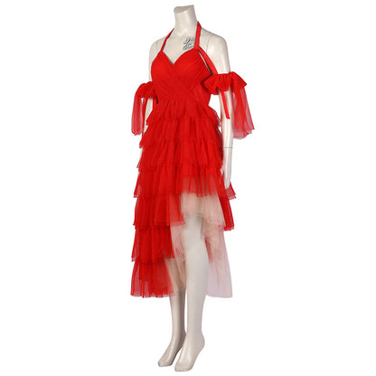 DC The Suicide Squad 2 Harley Quinn 2021 Movie Red Dress Halloween Cosplay Costume
