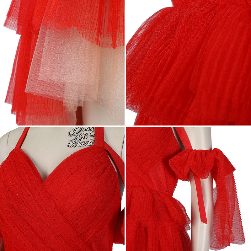 DC The Suicide Squad 2 Harley Quinn 2021 Movie Red Dress Halloween Cosplay Costume