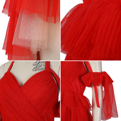DC The Suicide Squad 2 Harley Quinn 2021 Movie Red Dress Halloween Cosplay Costume