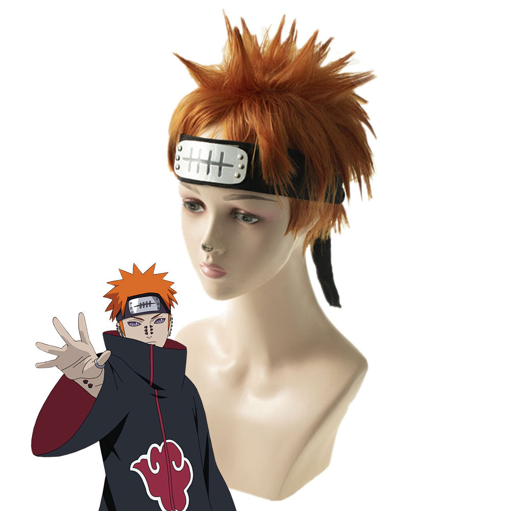 Akatsuki Pain Pein from Naruto Halloween Orange Cosplay Wig