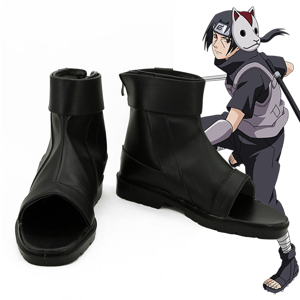 Anbu's Itachi Uchiha from Naruto Halloween Black Cosplay Shoes