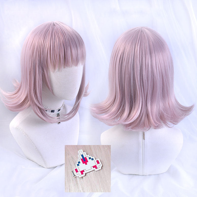 DanganRonpa Dangan Ronpa Chiaki Nanami Pink Cosplay Wig