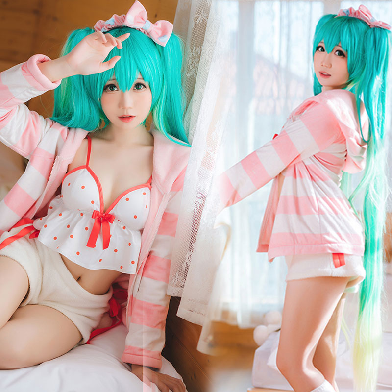 Vocaloid Hatsune Miku Room Wear Pajamas Cosplay Costume