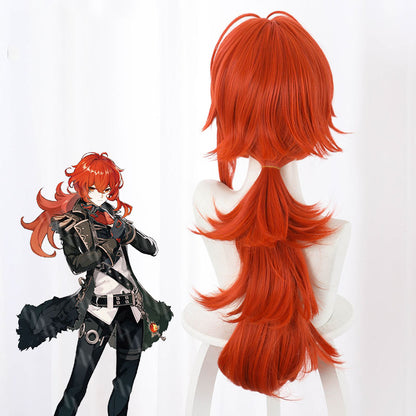 Diluc from Genshin Impact Halloween Red Cosplay Wig