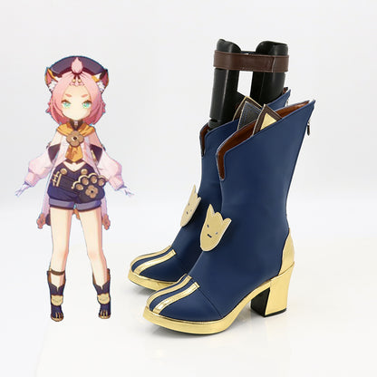 Genshin Impact Diona Blue Shoes Cosplay Boots