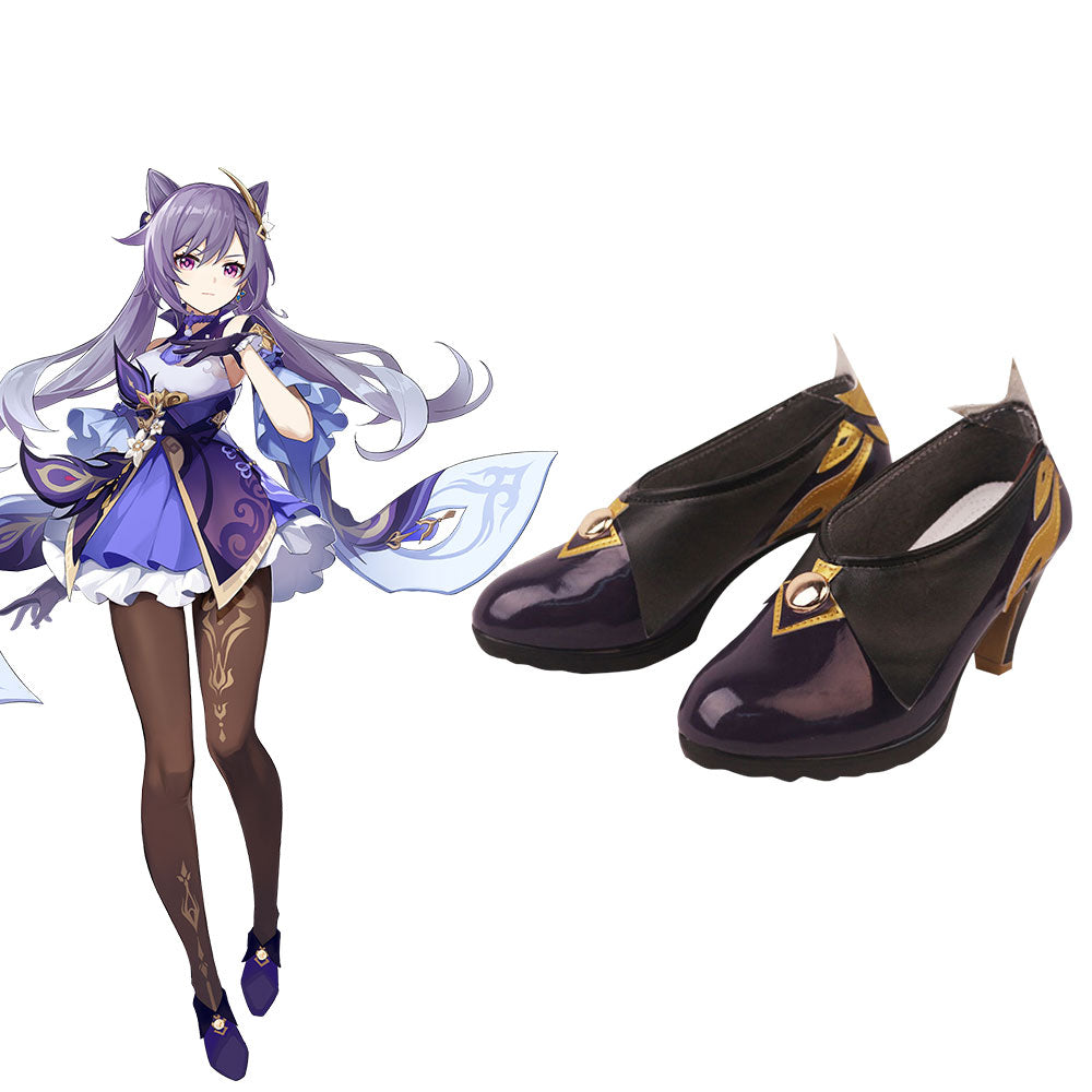 Genshin Impact Keqing Purple Cosplay Shoes Gcosplay genshin-impact-keqing-purple-cosplay-shoes-gcosplay