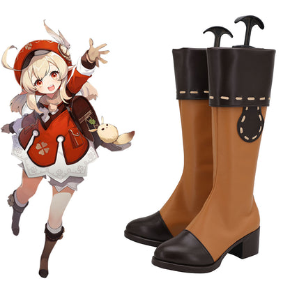 Genshin Impact Klee Brown Shoes Cosplay Boots