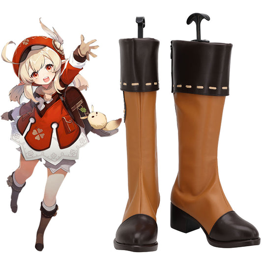 Genshin Impact Klee Brown Shoes Cosplay Boots