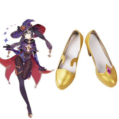 Genshin Impact Mona Goldene Cosplay Schuhe