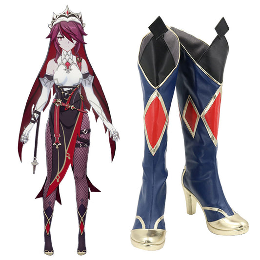 Genshin Impact Rosaria Zapatos azules Botas de cosplay