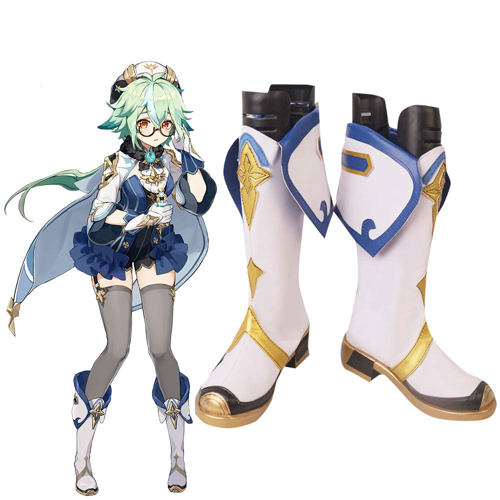 Genshin Impact Sucrose White Shoes Cosplay Boots