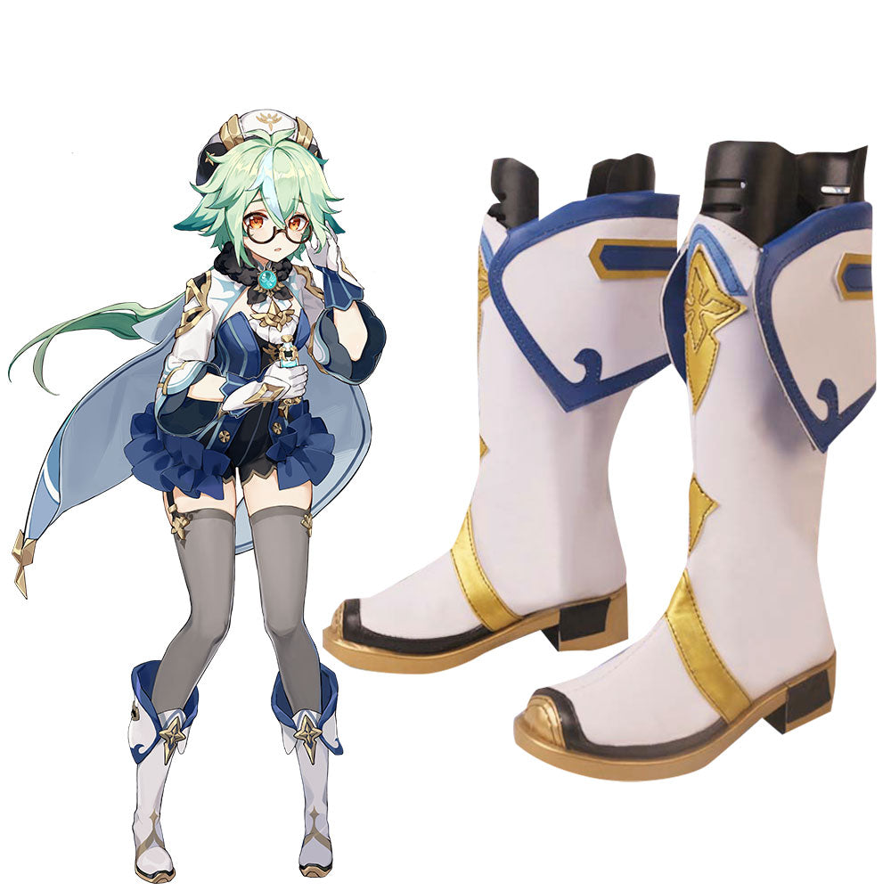 Genshin Impact Sucrose White Shoes Cosplay Boots