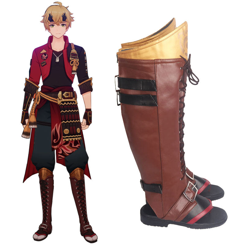 Genshin Impact Thoma Brown Shoes Cosplay Boots