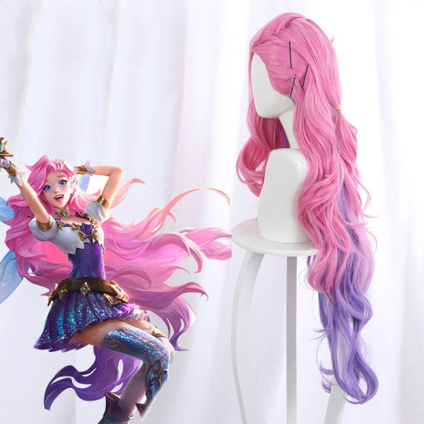 League Of Legends LOL The Starry-Eyed Songstress Seraphine Pink Cosplay Wig