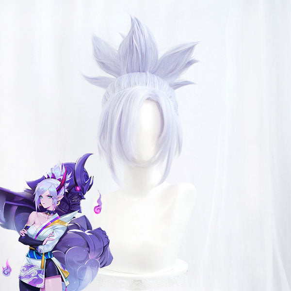League of Legends LOL Spirit Blossom Riven Silver Purple Cosplay Wig