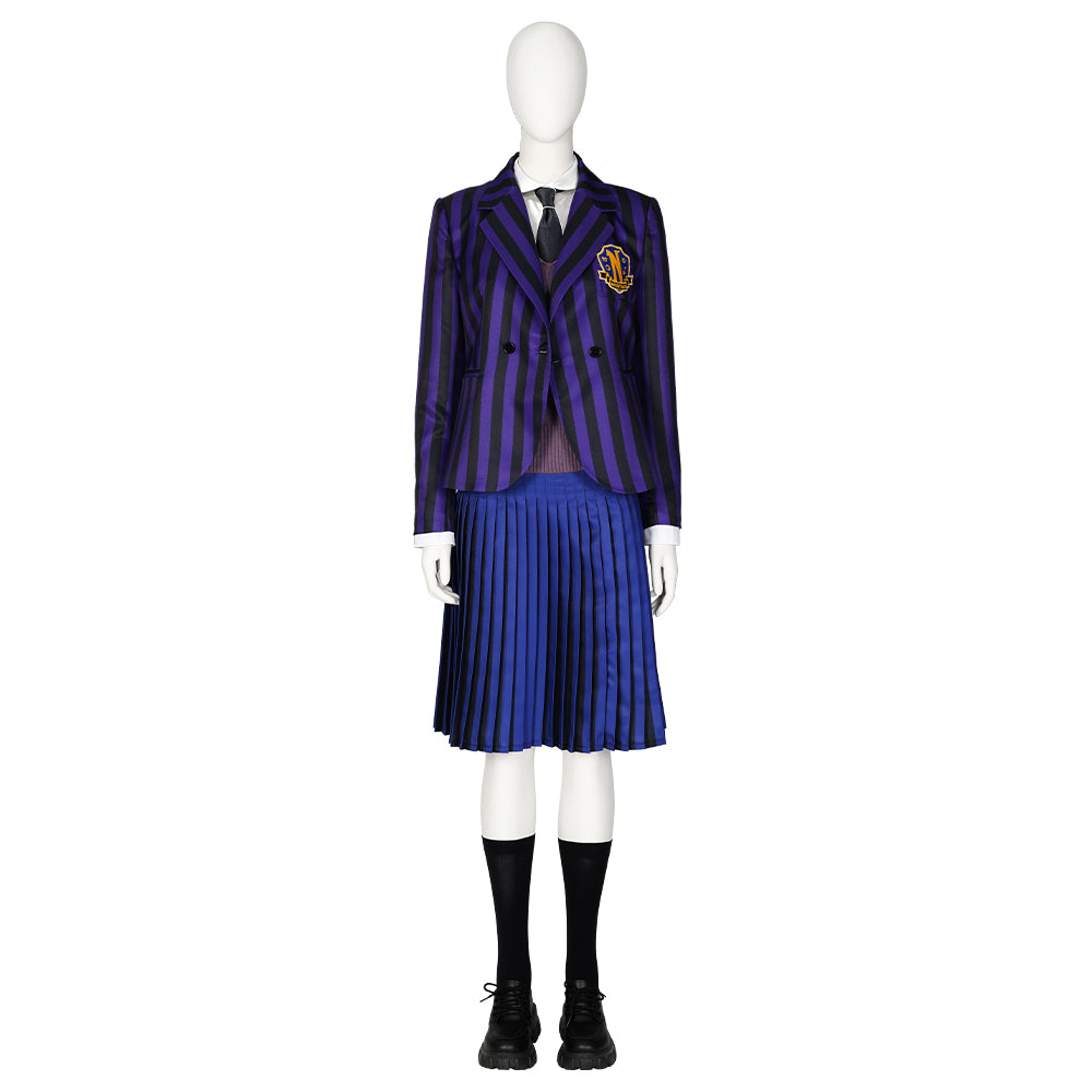星期三（2022 電視劇）Nevermore Academy Uniform 紫色女角色扮演服