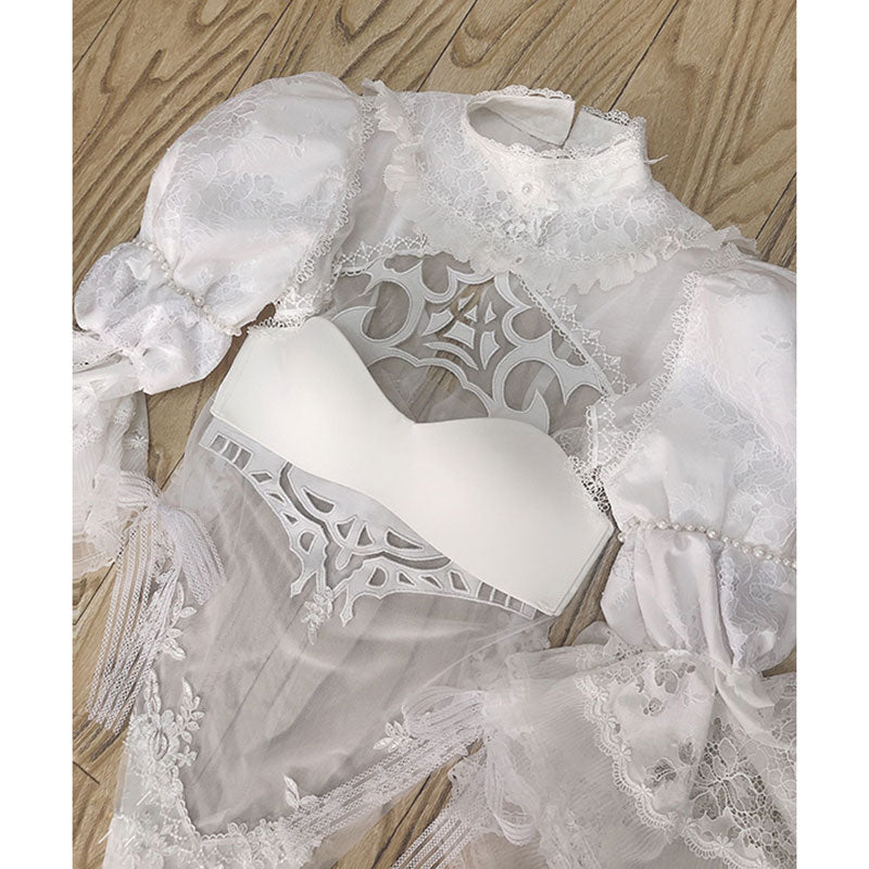 NieR: Automata 2B YoRHa No.2 Type B White Black Wedding Dress Cosplay Costume - Size Customization