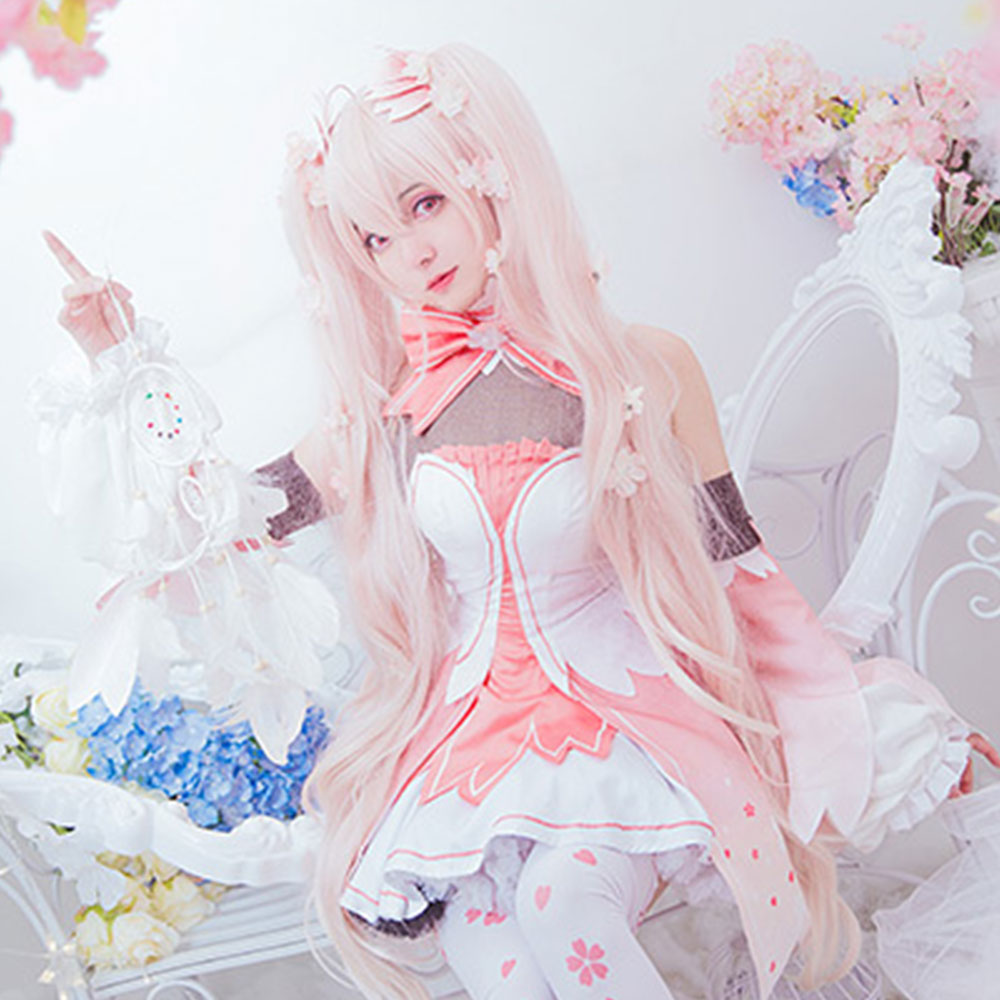 Vocaloid Hatsune Miku Sakura Miku Pink Dress Cosplay Costume