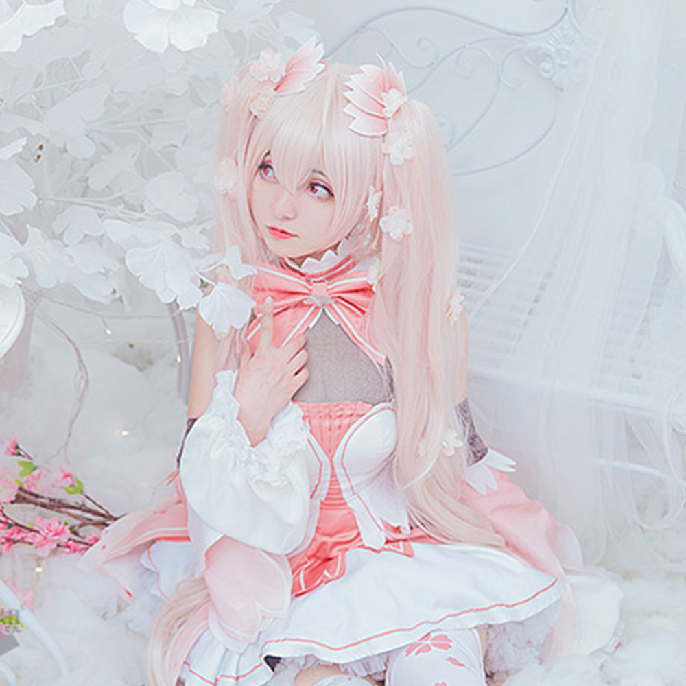 Vocaloid Hatsune Miku Sakura Miku vestido rosa disfraz de Cosplay