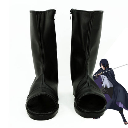 Sasuke Uchiha from Naruto Boruto Halloween Black Shoes Cosplay Boots