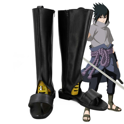 Sasuke Uchiha from Naruto Halloween Black Shoes Cosplay Boots