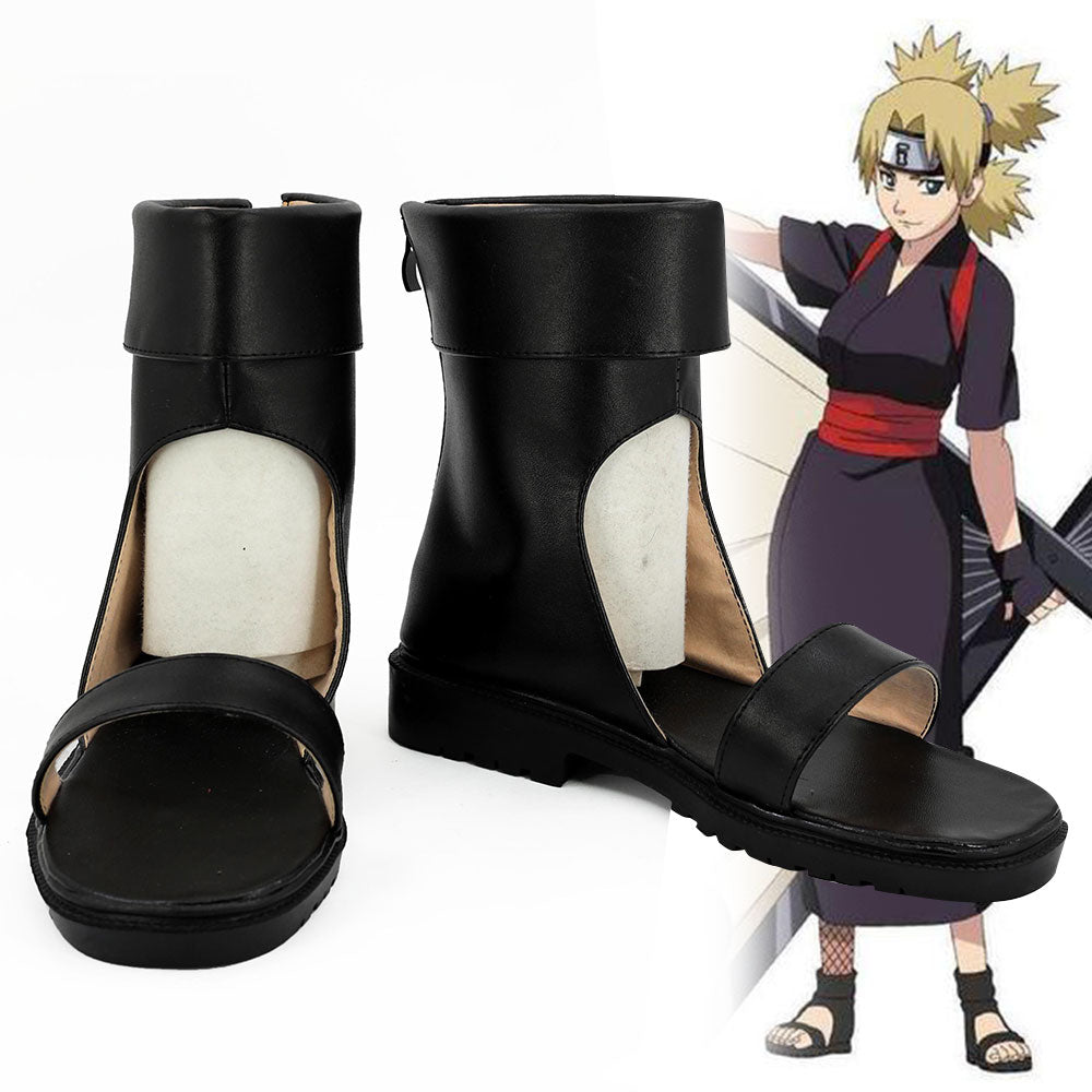 Temari from Naruto Halloween Black Cosplay Shoes