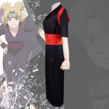 Temari von Naruto Halloween Schwarzer Kimono Cosplay Kostüm – B Edition