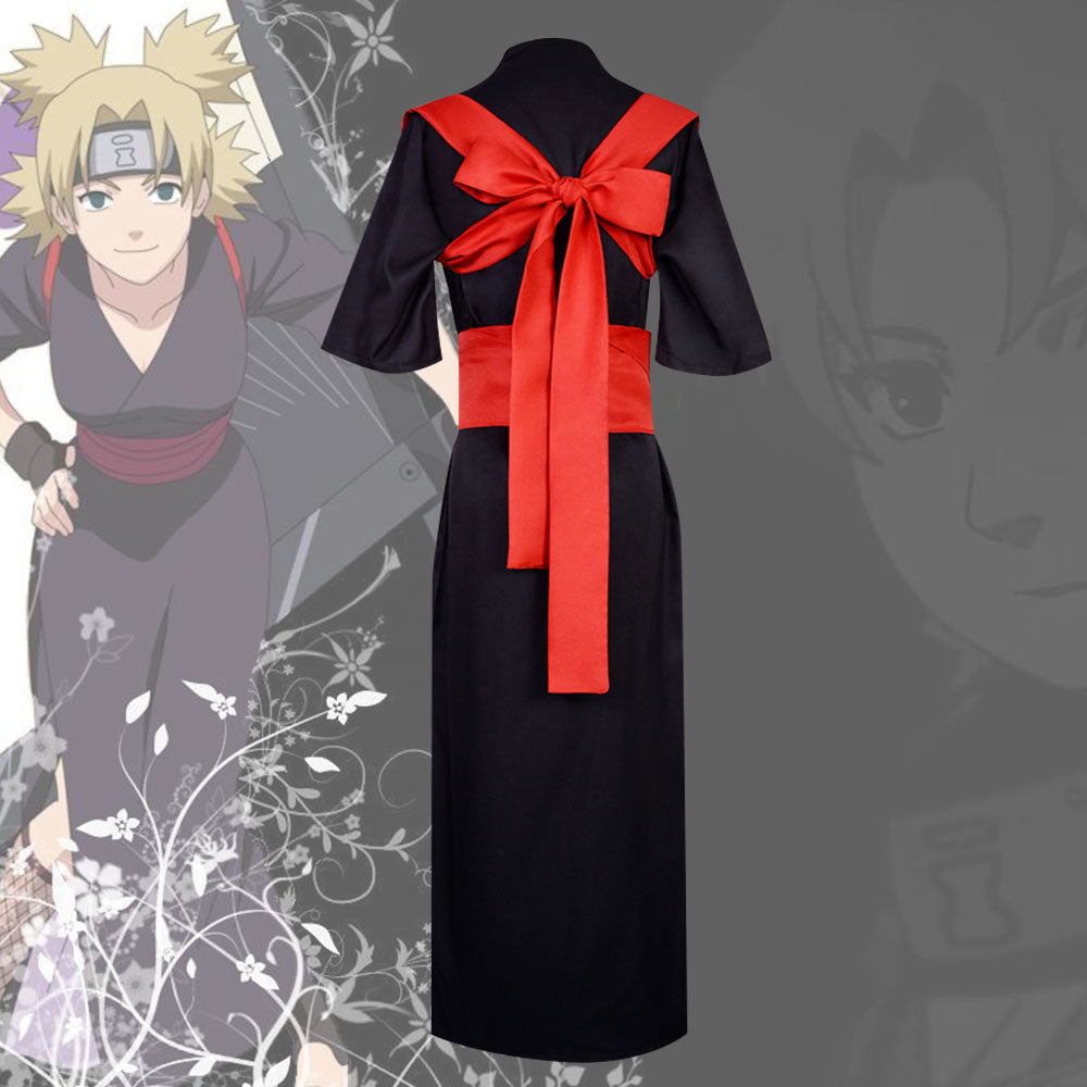 Temari von Naruto Halloween Schwarzer Kimono Cosplay Kostüm – B Edition