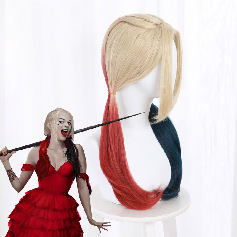 Blue And Pink Harley Wig Harley Quinn Wig With Accessories - Suicide Squad Halloween Cosplay Costume Hair Harley Quinn Doll Clothes - Foto 7