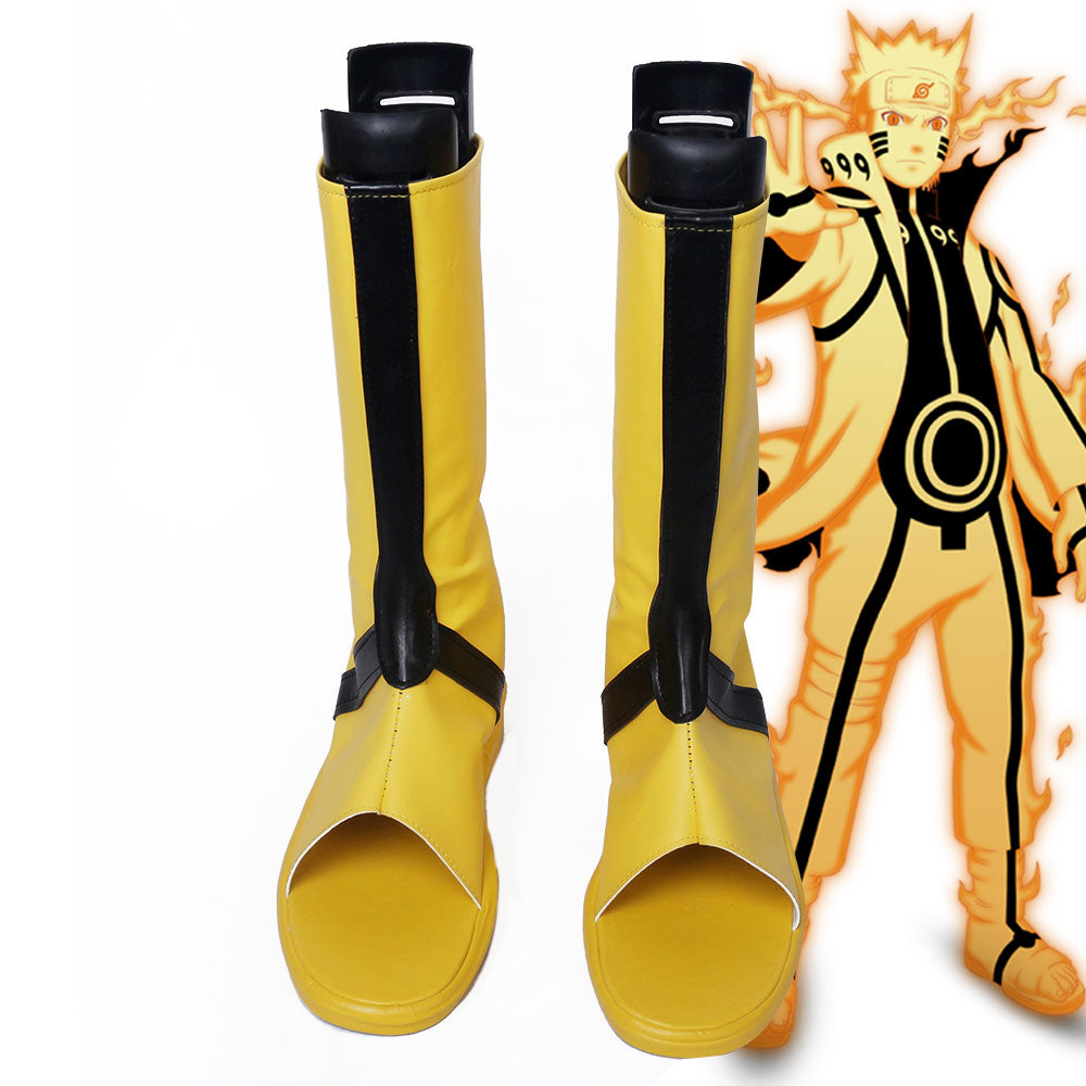 Uzumaki Naruto Nine-Tails Bijuu Mode from Naruto Halloween Golden Shoes Cosplay Boots